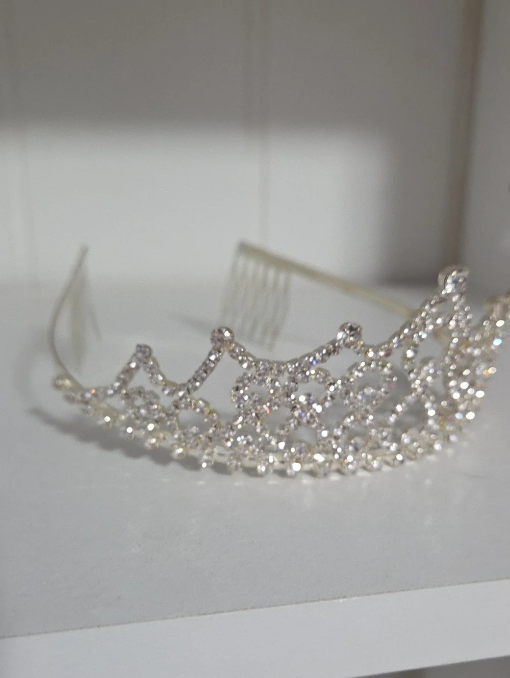 Crystal Tiara Headband - Silver Rhinestone Crown